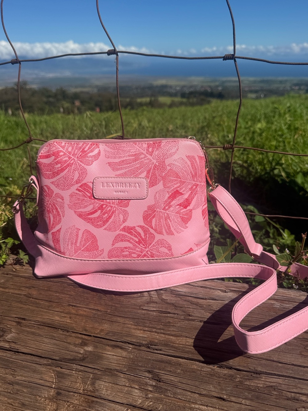 Lexbrezzy Hawaii Pink Monstera Tropical Resort Crossbody 'Eke Bag - Picture 7 of 7
